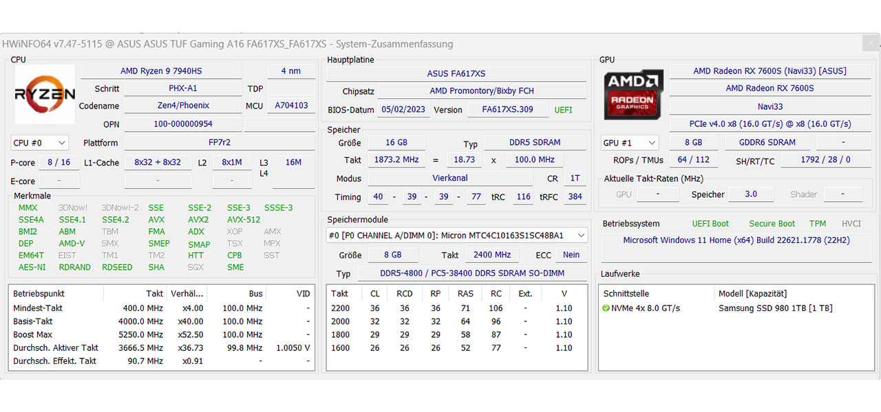 Asus TUF Gaming A16 Advantage Edition FA617XS review